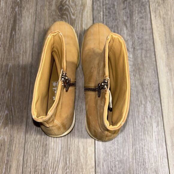 Timberland Camel Tan Nubuck Leather Wedge Zip Ankle Boots 37356 Womens US Size 8 - Picture 10 of 14